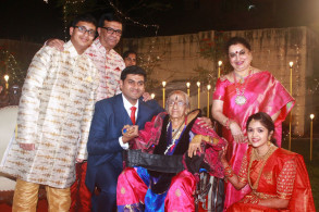 Actor YGee Mahendra’s Son Harshavardhana and Shwetha Wedding Reception Stills