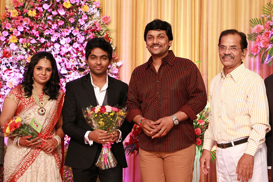 G.V. Prakash Kumar & Saindhavi Wedding Reception Photos | Chennai365