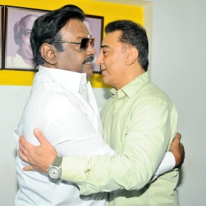 Kamal Haasan meets Captain Vijayakanth Stills and Photos Gallery