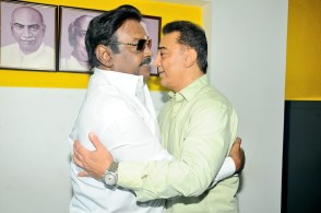 Kamal Haasan meets Captain Vijayakanth Stills and Photos Gallery
