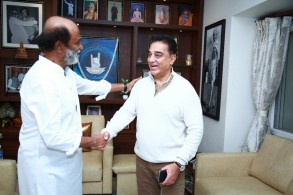 Actor-politician Kamal Haasan met superstar Rajinikanth Stills