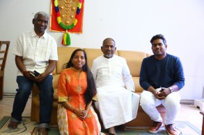 Maestro Padma Vibhushan Ilayaraja with his children, Karthik Raja, Yuvan Shankar Raja and Bhavatharini